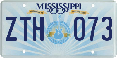 MS license plate ZTH073
