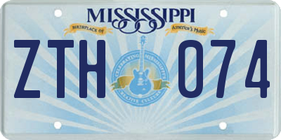 MS license plate ZTH074