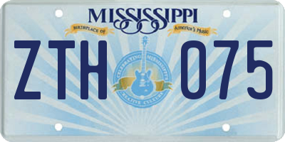 MS license plate ZTH075