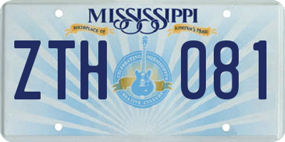 MS license plate ZTH081