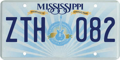 MS license plate ZTH082