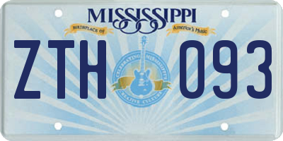 MS license plate ZTH093