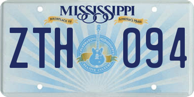 MS license plate ZTH094