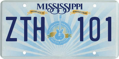 MS license plate ZTH101