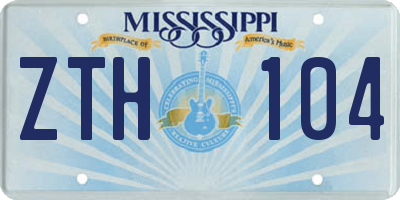 MS license plate ZTH104