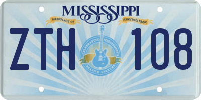MS license plate ZTH108