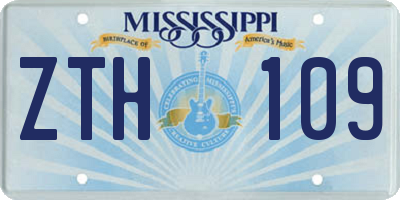 MS license plate ZTH109