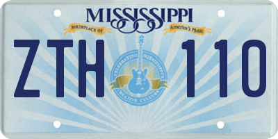 MS license plate ZTH110