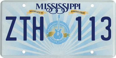 MS license plate ZTH113