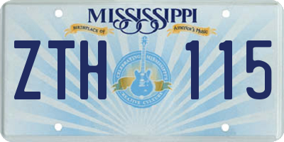 MS license plate ZTH115