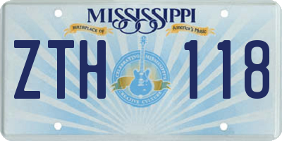 MS license plate ZTH118