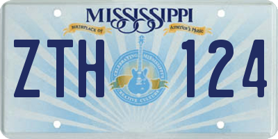 MS license plate ZTH124