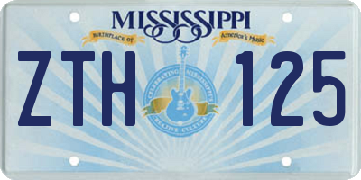 MS license plate ZTH125