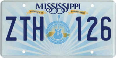 MS license plate ZTH126