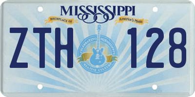 MS license plate ZTH128