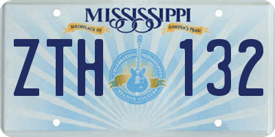 MS license plate ZTH132