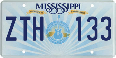 MS license plate ZTH133