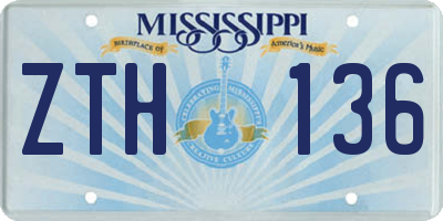 MS license plate ZTH136