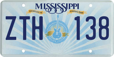 MS license plate ZTH138