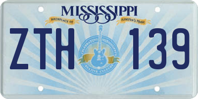 MS license plate ZTH139