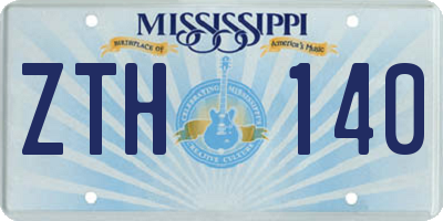 MS license plate ZTH140