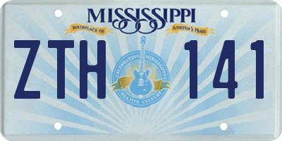 MS license plate ZTH141