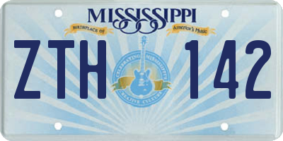 MS license plate ZTH142