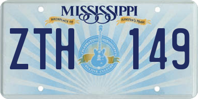 MS license plate ZTH149