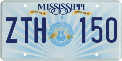 MS license plate ZTH150