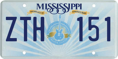 MS license plate ZTH151