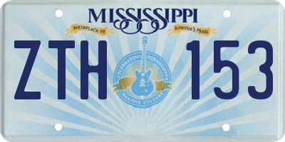 MS license plate ZTH153