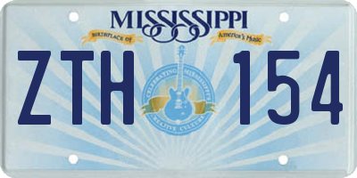 MS license plate ZTH154