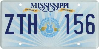 MS license plate ZTH156