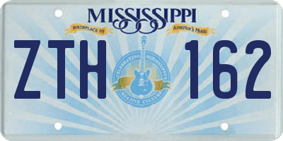 MS license plate ZTH162