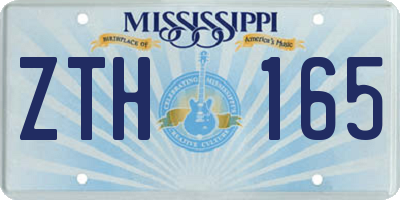 MS license plate ZTH165