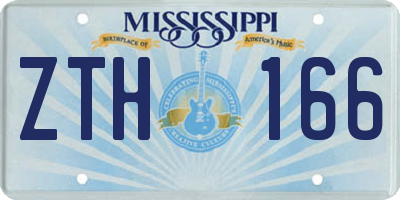 MS license plate ZTH166