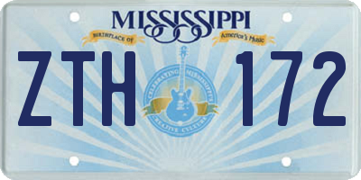 MS license plate ZTH172