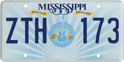 MS license plate ZTH173