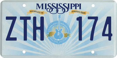MS license plate ZTH174
