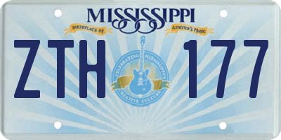 MS license plate ZTH177