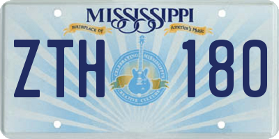 MS license plate ZTH180