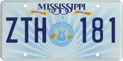 MS license plate ZTH181