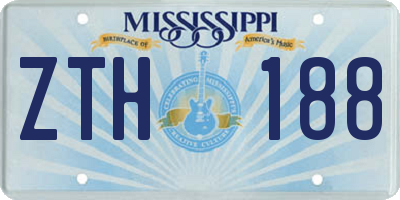 MS license plate ZTH188