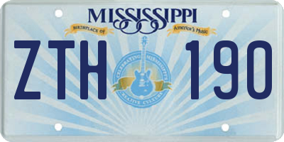 MS license plate ZTH190