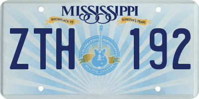 MS license plate ZTH192