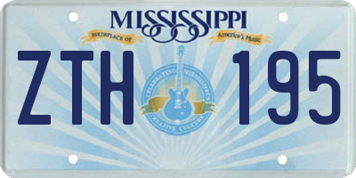 MS license plate ZTH195
