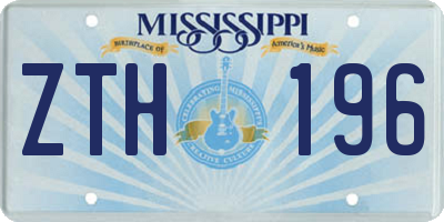 MS license plate ZTH196