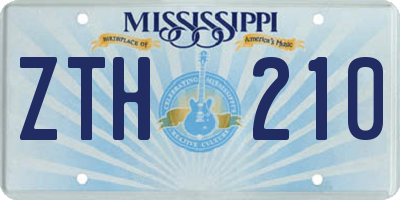 MS license plate ZTH210