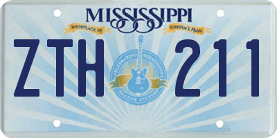 MS license plate ZTH211