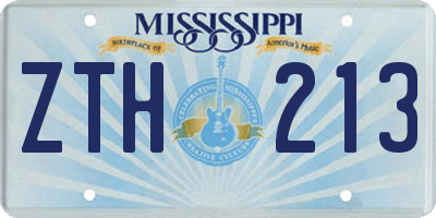 MS license plate ZTH213